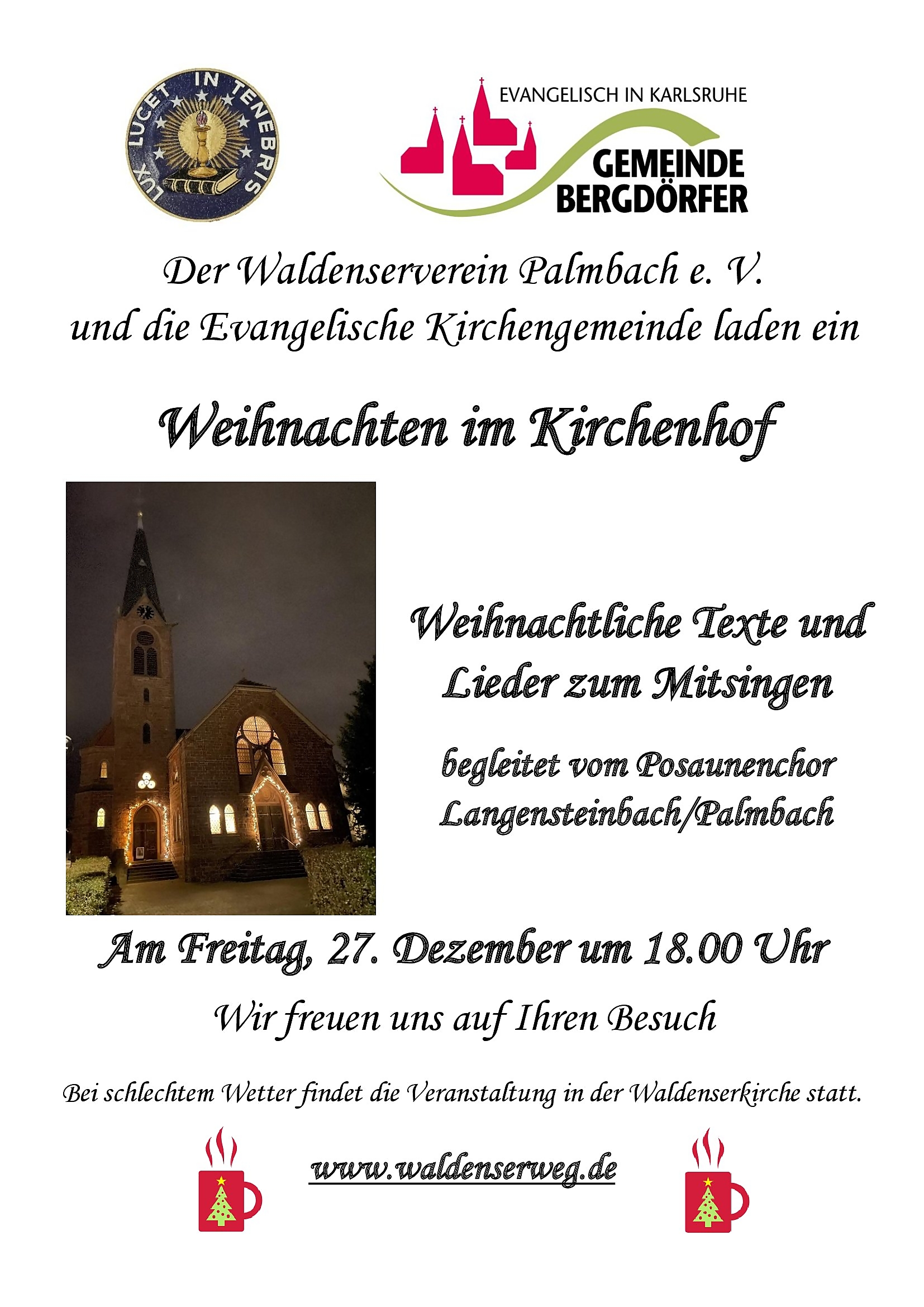 Einladung Weihnachtssingen 2024 in Palmbach Einladung Weihnachtssingen 2024 in Palmbach